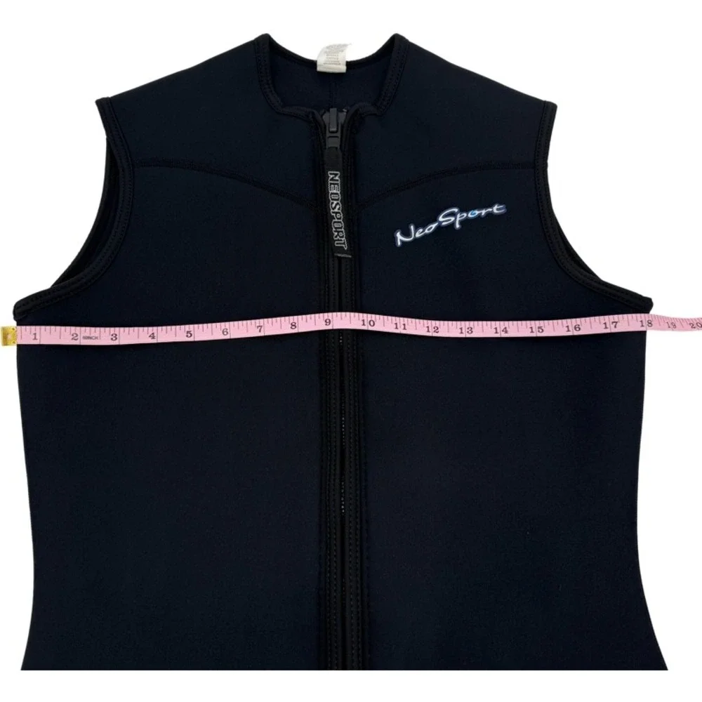 NeoSport Large Wetsuit Vest Black 2.5mm X-SPAN Full Zip Sleeveless‎ Scuba Unisex